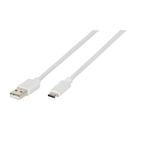 Cable usb-a type c, USB 2.0, blanco 0,5