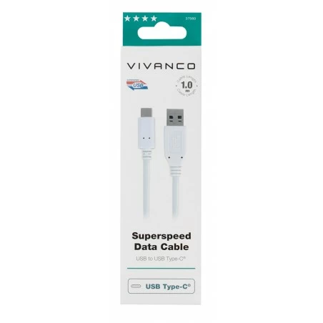 Cable VIVANCO USB a 3.1 - USB tipo c 1M